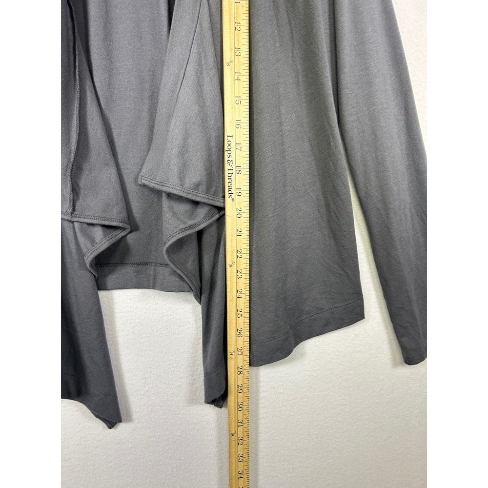 Minimalist Old Navy Women M‎ Gray Draped Open Front Waterfall Cardigan Sweater - Picture 6 of 10